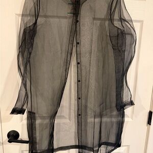 Anne Klein Sheer Black Blouse